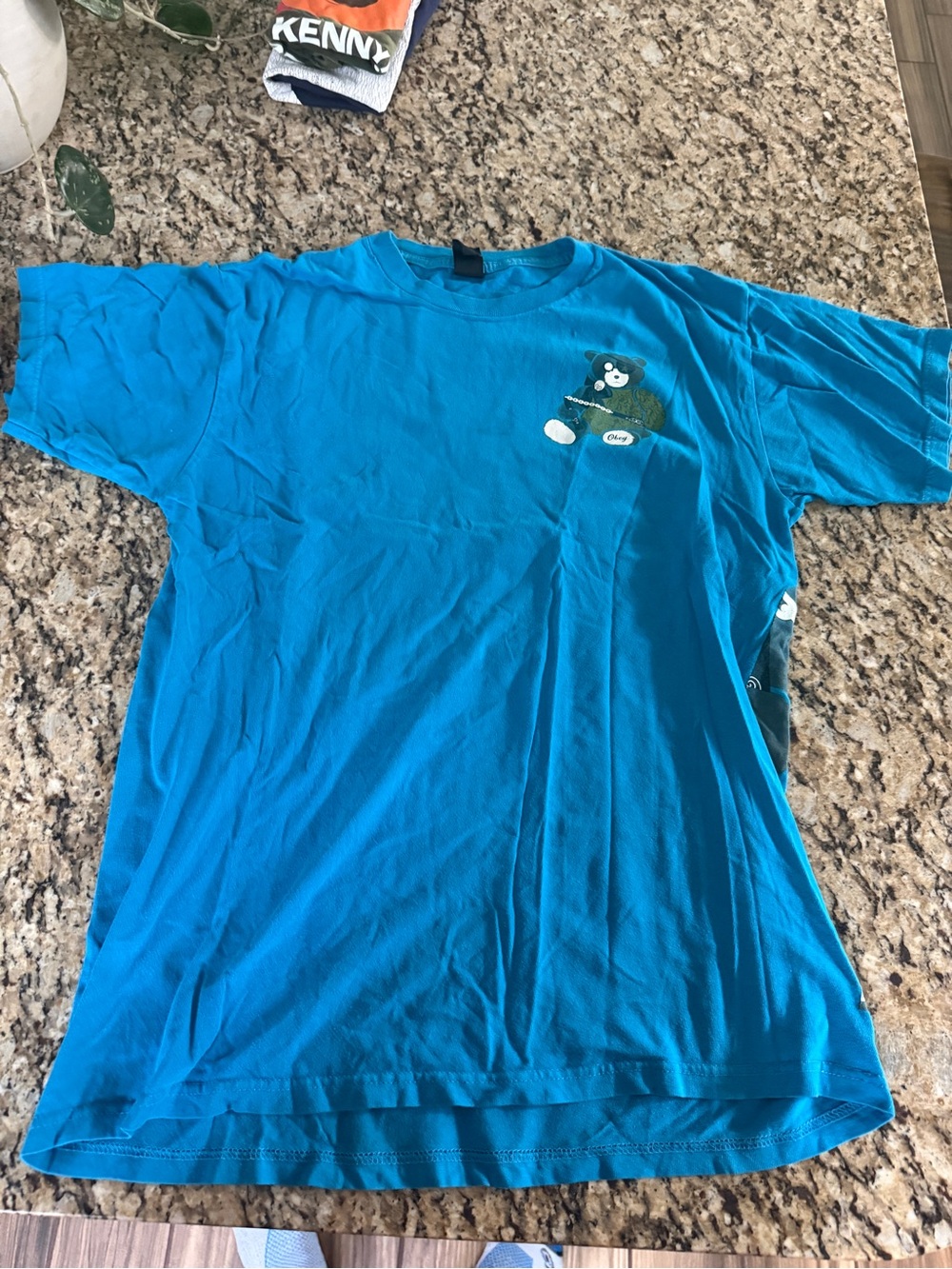 Vintage OBEY Shepard Ninja Teddy Bear T-Shirt. Blue Size M